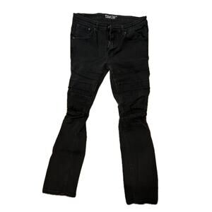 Taker Skinny Fit Black Jeans Mens 36x32